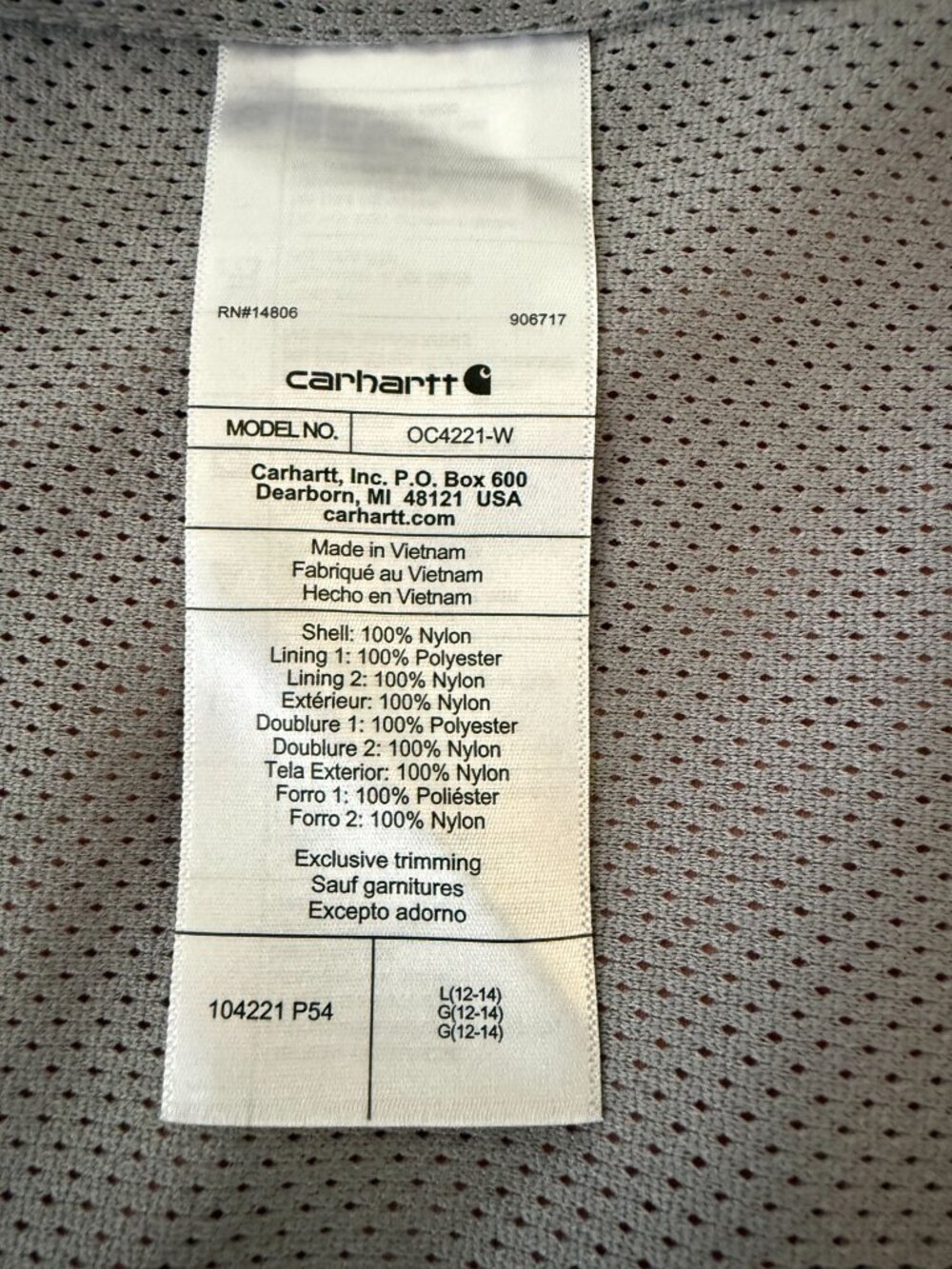 Womens Carhartt Rain Defender Relaxed Fit Lightweight Coat in Rose Size Large - Picture 6 of 16